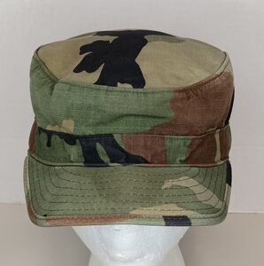 Official Military Army Issued Woodland BDU Combat Cap Hat Camouflage Size 7 1/4